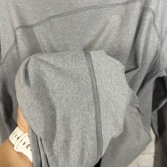 Lululemon Ready to Rulu Crop Sweater Women 12 Gray Pullover Funnel Neck Athletic - Picture 14 of 14